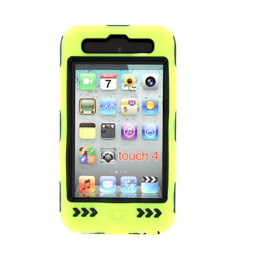 DELUXE GREEN HARD CASE COVER SILICONE SKIN FOR IPOD TOUCH 4 4G 4TH GEN 