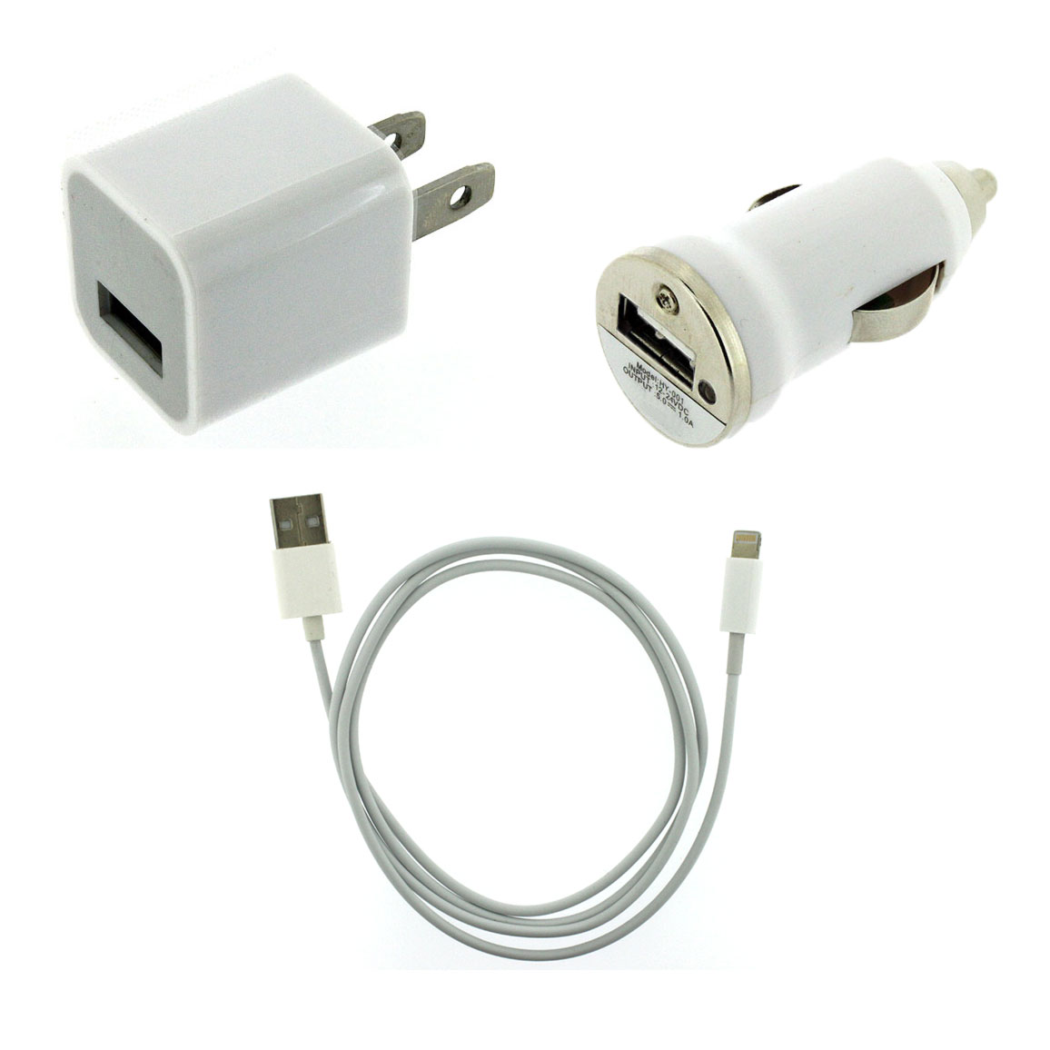 Home Wall+Car Charger+8 Pin to USB Cable for iPhone 5 iPod Touch 5 Nano ...