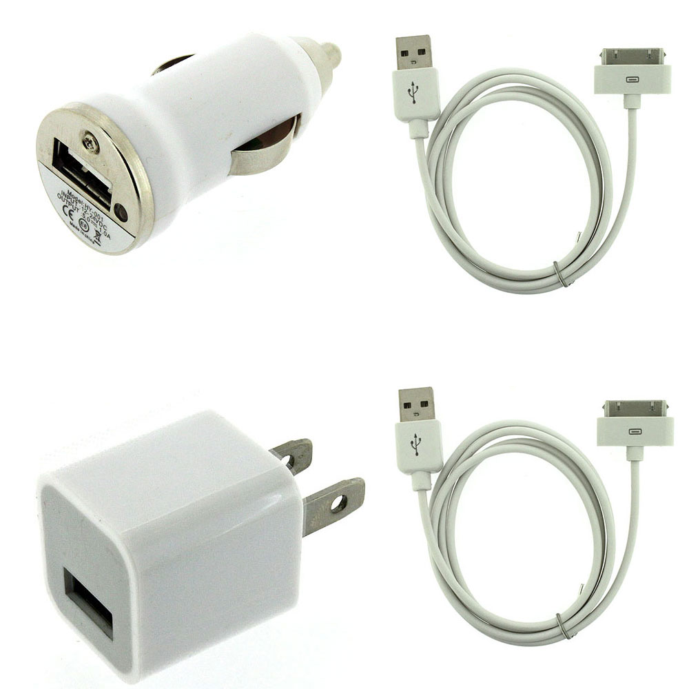 USB AC Home Wall +Car Charger +Data Cable for iPod Touch iPhone 2G 3G ...
